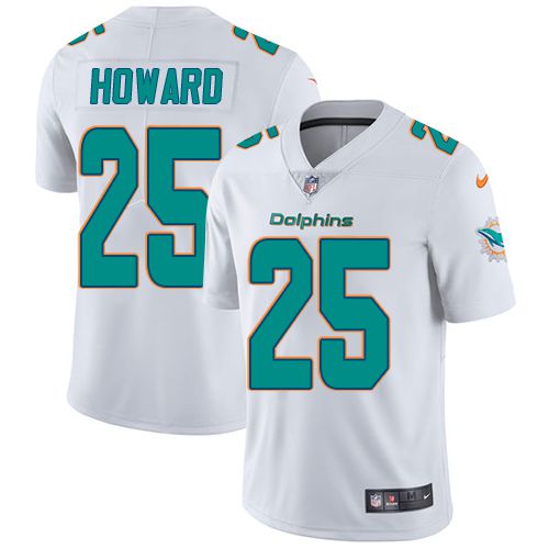 Men Miami Dolphins #25 Xavien Howard Nike White Limited NFL Jersey